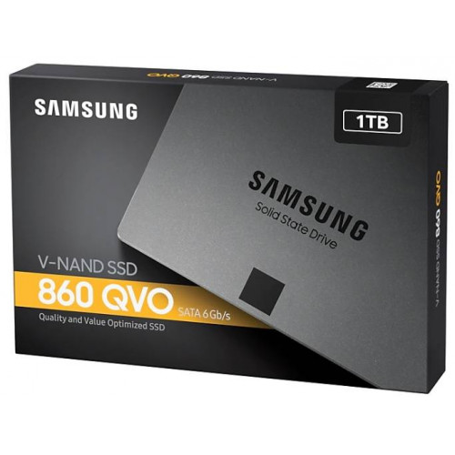 Твердотельный диск 1TB Samsung 860 QVO, V-NAND, 2.5", SATA III, [R/W - 520/550 MB/s]